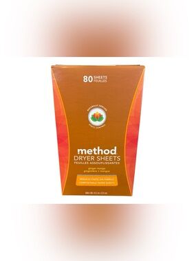 Method Paper Dryer Sheets Ginger Mango 80 Sheets Reduces Static New Sealed